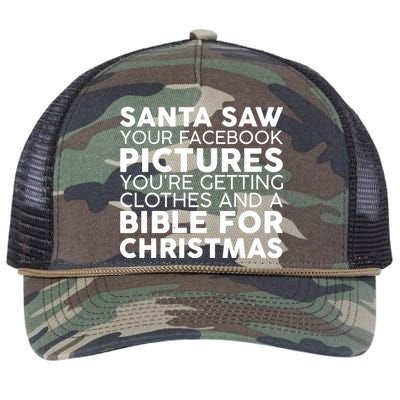 Santa Saw Your Facebook Pictures Christmas Retro Rope Trucker Hat Cap