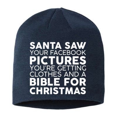 Santa Saw Your Facebook Pictures Christmas Sustainable Beanie