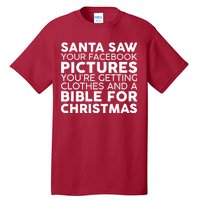 Santa Saw Your Facebook Pictures Christmas Tall T-Shirt