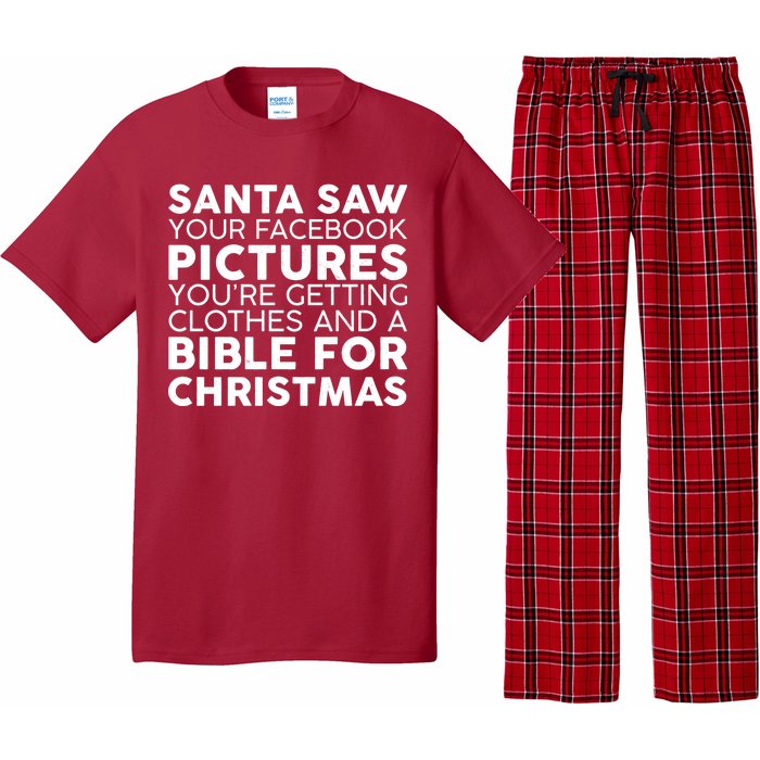 Santa Saw Your Facebook Pictures Christmas Pajama Set