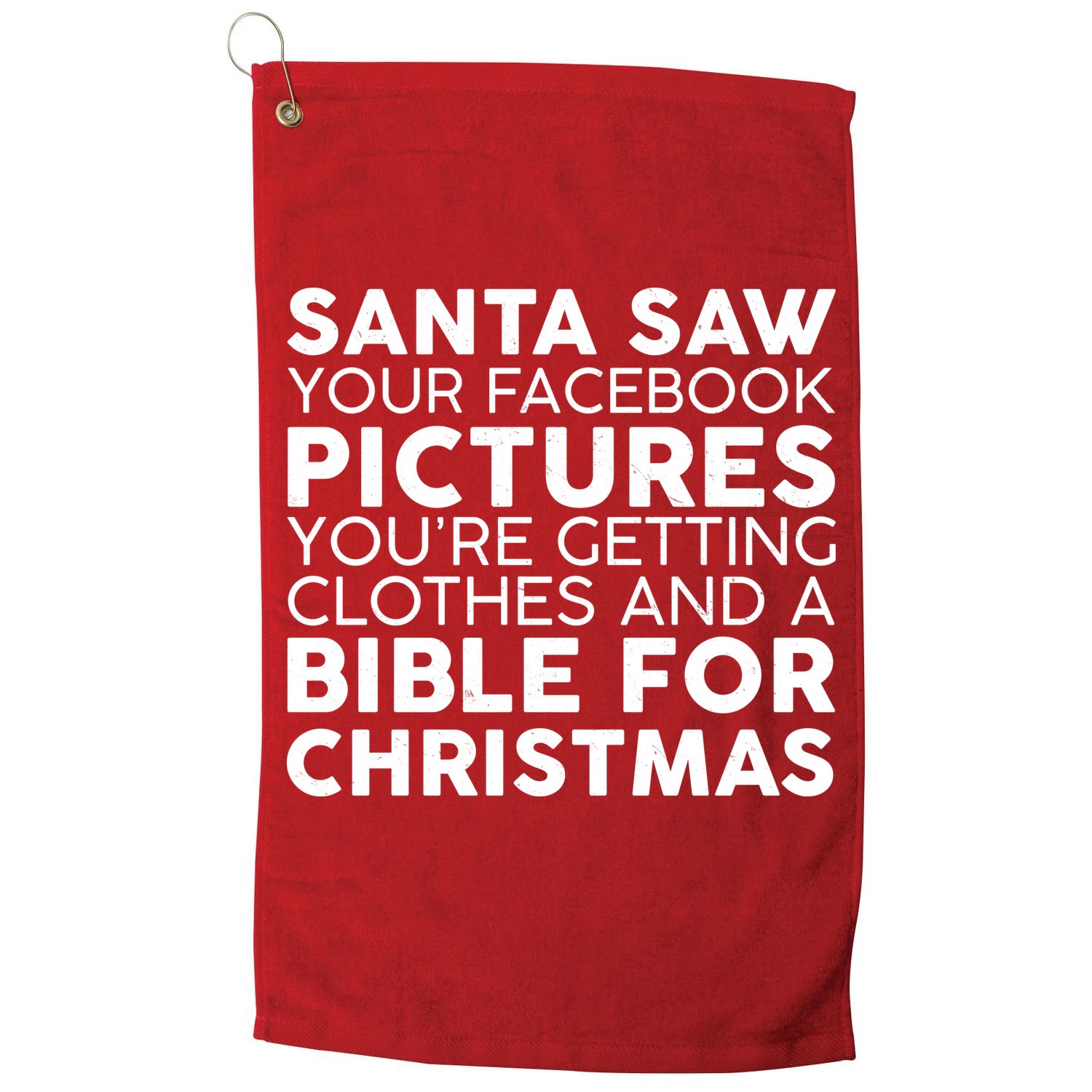 Santa Saw Your Facebook Pictures Christmas Golf Towel