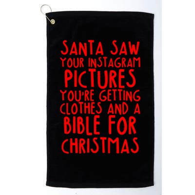 Santa Saw Your Instagram Pictures Golf Towel