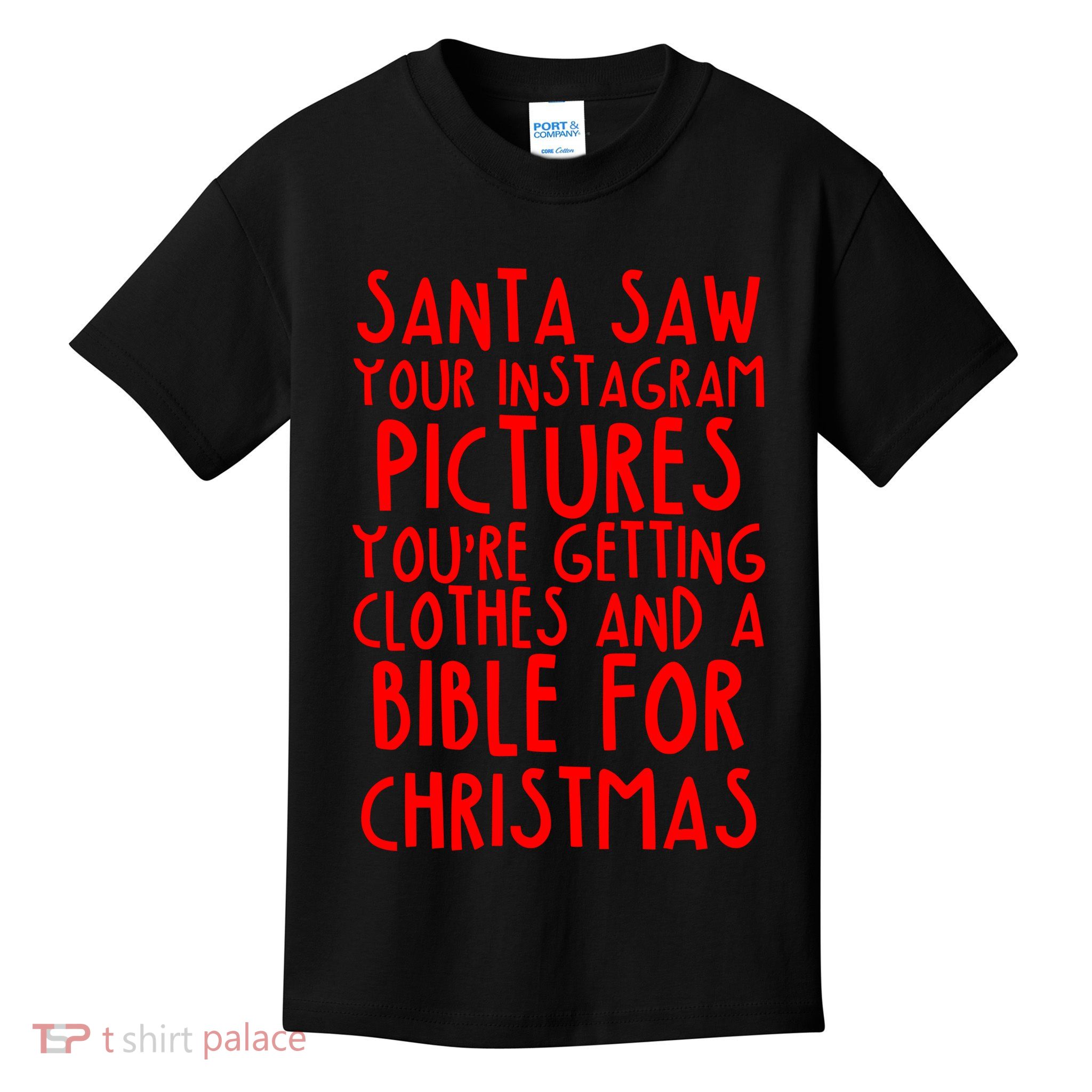 Santa Saw Your Instagram Pictures Kids T-Shirt