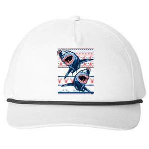 Santa Shark Ugly Christmas Sweater Snapback Five-Panel Rope Hat