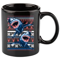 Santa Shark Ugly Christmas Sweater 11oz C Handle Ceramic Mug