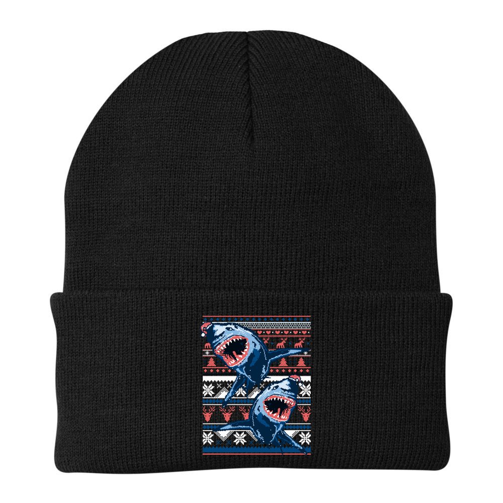 Santa Shark Ugly Christmas Sweater Beanie