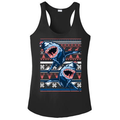 Santa Shark Ugly Christmas Sweater Ladies PosiCharge Competitor Racerback Tank