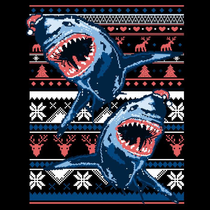 Santa Shark Ugly Christmas Sweater Youth Performance Sprint T-Shirt