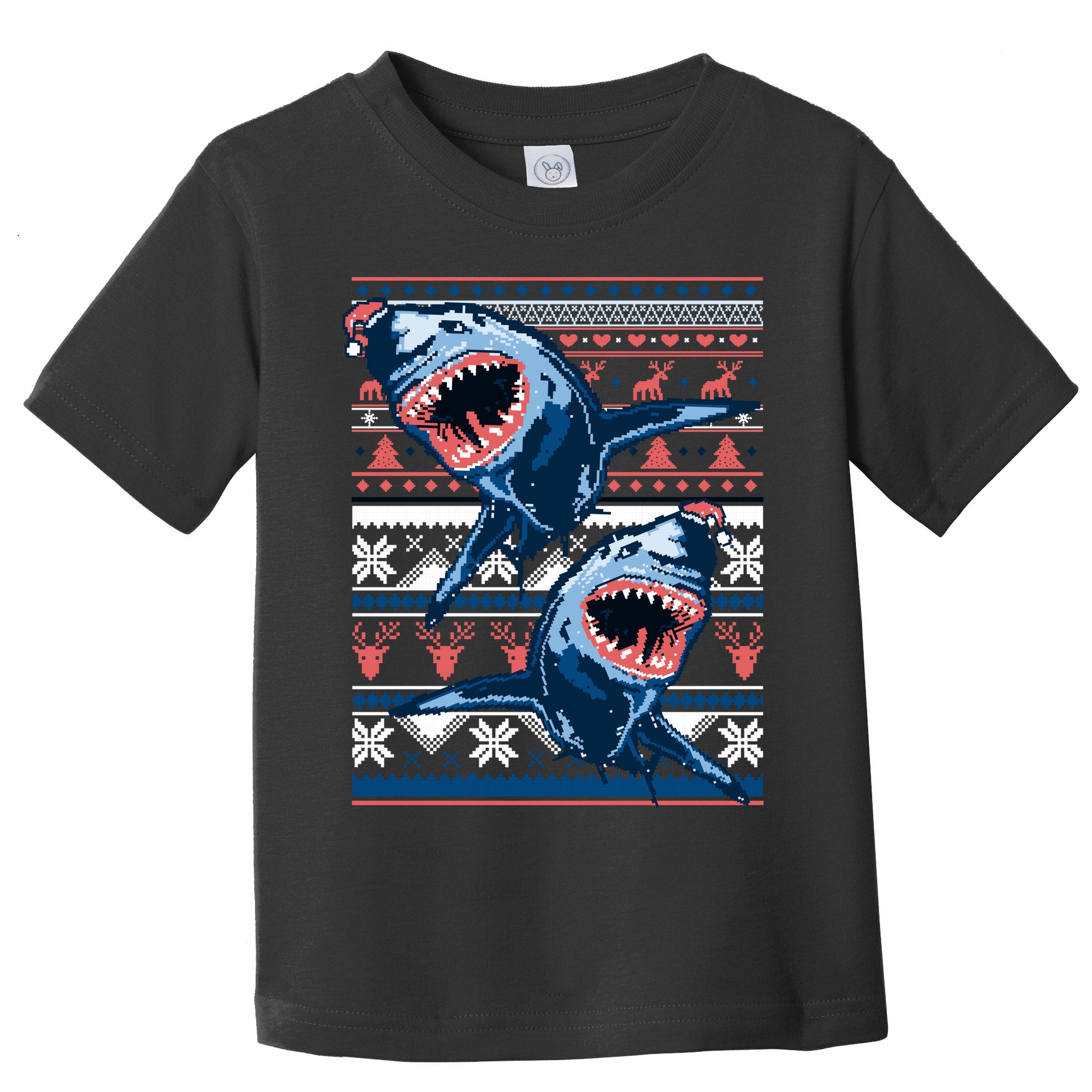 Santa Shark Ugly Christmas Sweater Toddler T-Shirt