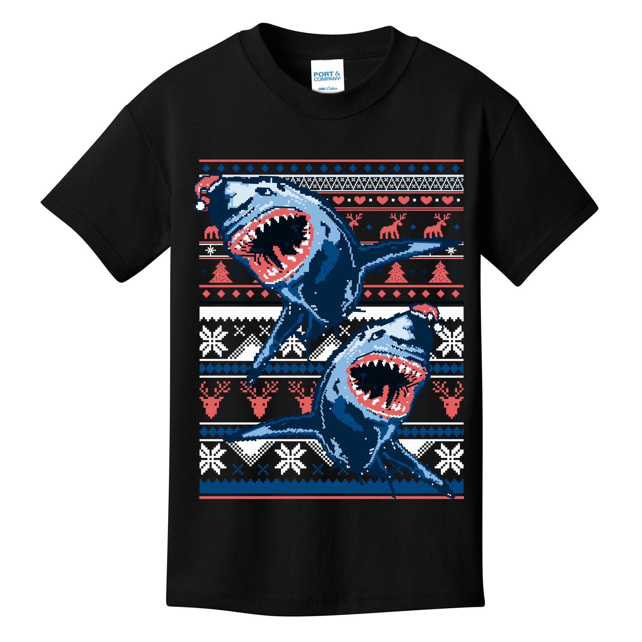 Santa Shark Ugly Christmas Sweater Kids T-Shirt