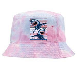 Santa Shark Ugly Christmas Sweater Tie-Dyed Bucket Hat