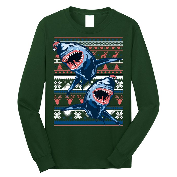 Santa Shark Ugly Christmas Sweater Long Sleeve Shirt