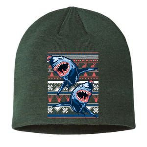 Santa Shark Ugly Christmas Sweater Sustainable Beanie