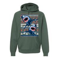 Santa Shark Ugly Christmas Sweater Premium Hoodie