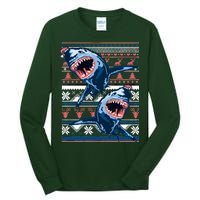 Santa Shark Ugly Christmas Sweater Tall Long Sleeve T-Shirt