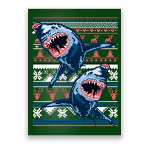 Santa Shark Ugly Christmas Sweater Poster