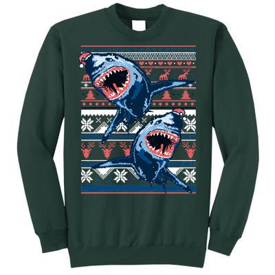 Santa Shark Ugly Christmas Sweater Tall Sweatshirt