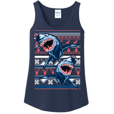 Santa Shark Ugly Christmas Sweater Ladies Essential Tank