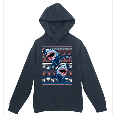 Santa Shark Ugly Christmas Sweater Urban Pullover Hoodie