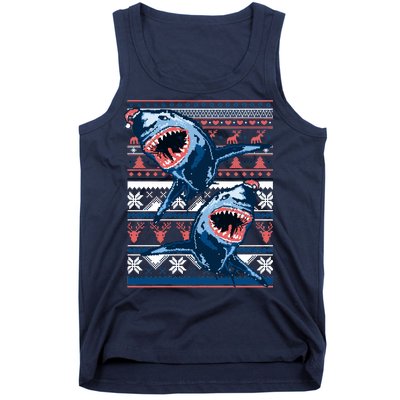 Santa Shark Ugly Christmas Sweater Tank Top