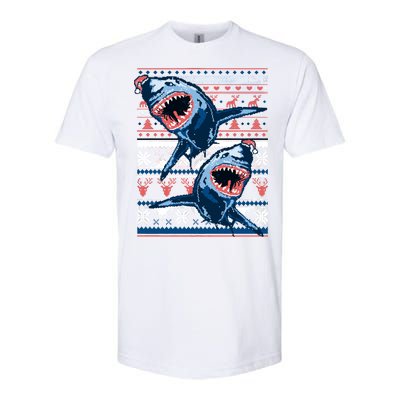 Santa Shark Ugly Christmas Sweater Softstyle® CVC T-Shirt