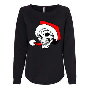 Santa Skull Womens California Wash Sweatshirt