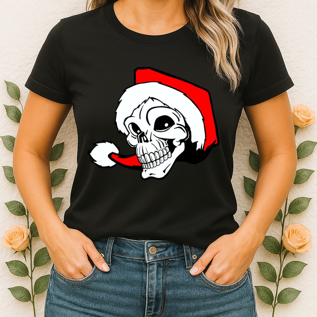 Santa Skull Womens T-Shirt