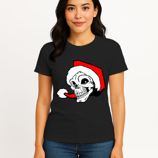 Santa Skull Womens T-Shirt
