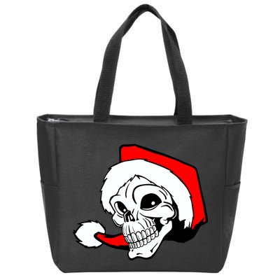 Santa Skull Zip Tote Bag