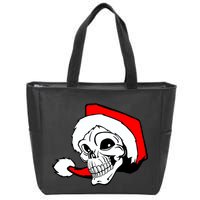 Santa Skull Zip Tote Bag