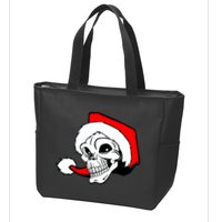 Santa Skull Zip Tote Bag