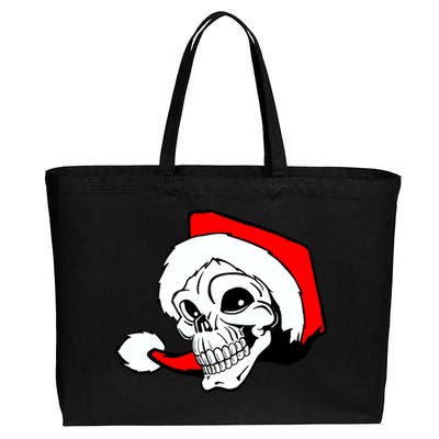 Santa Skull Cotton Canvas Jumbo Tote