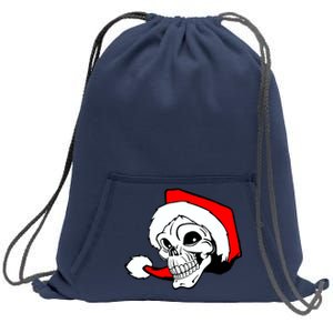 Santa Skull Sweatshirt Cinch Pack Bag