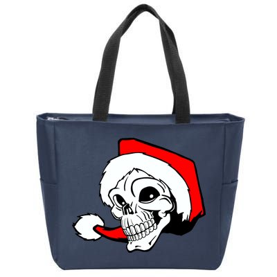 Santa Skull Zip Tote Bag