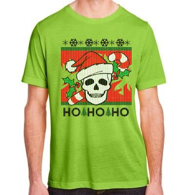 Santa Skull Candy Cane Ugly Christmas Sweater Adult ChromaSoft Performance T-Shirt