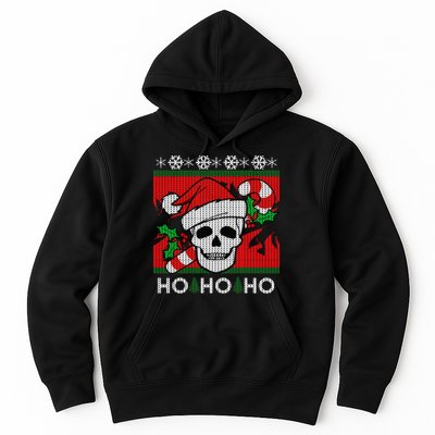 Santa Skull Candy Cane Ugly Christmas Sweater Hoodie