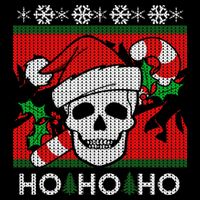 Santa Skull Candy Cane Ugly Christmas Sweater Hoodie