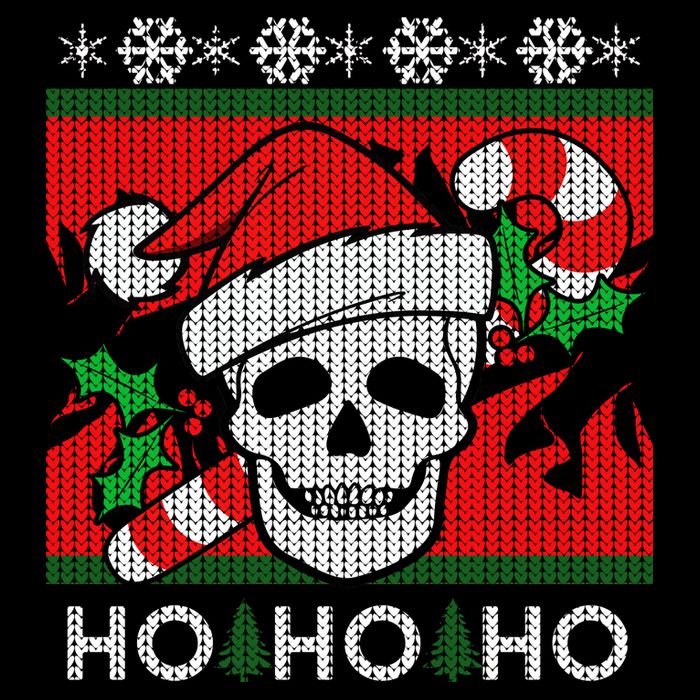 Santa Skull Candy Cane Ugly Christmas Sweater Hoodie