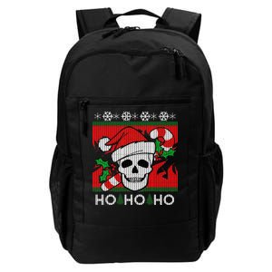 Santa Skull Candy Cane Ugly Christmas Sweater Daily Commute Backpack