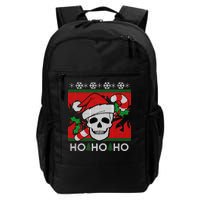 Santa Skull Candy Cane Ugly Christmas Sweater Daily Commute Backpack