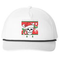 Santa Skull Candy Cane Ugly Christmas Sweater Snapback Five-Panel Rope Hat