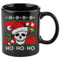 Santa Skull Candy Cane Ugly Christmas Sweater 11oz C Handle Ceramic Mug