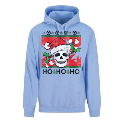 Santa Skull Candy Cane Ugly Christmas Sweater Unisex Surf Hoodie