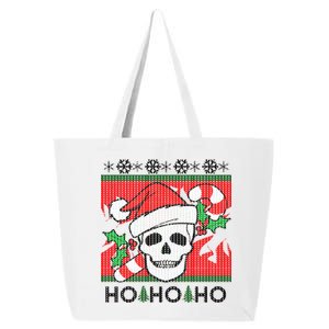 Santa Skull Candy Cane Ugly Christmas Sweater 25L Jumbo Tote