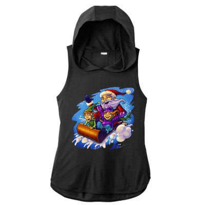 Santa Sleigh Ladies PosiCharge Tri-Blend Wicking Draft Hoodie Tank