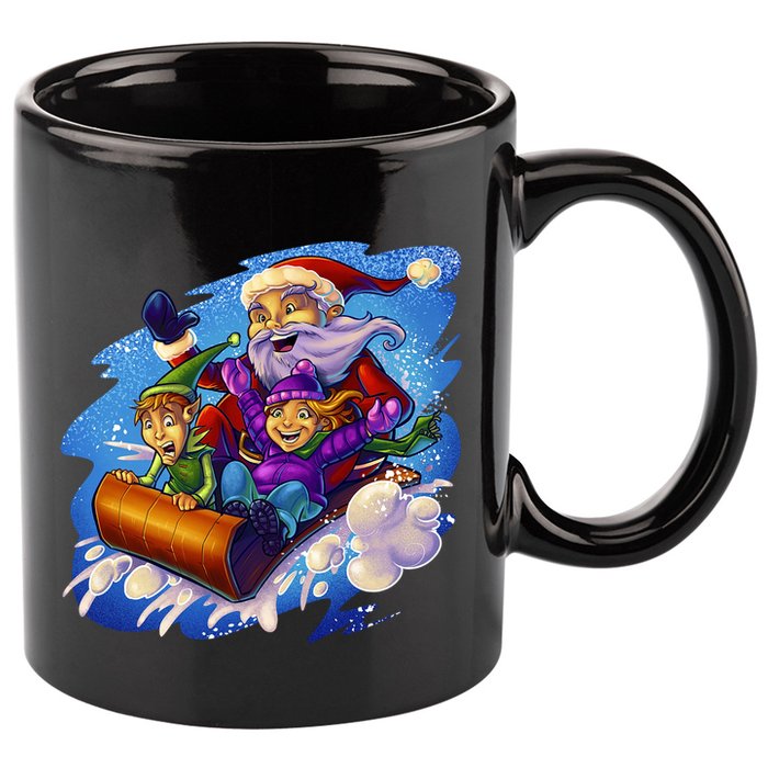 Santa Sleigh 11oz C Handle Ceramic Mug