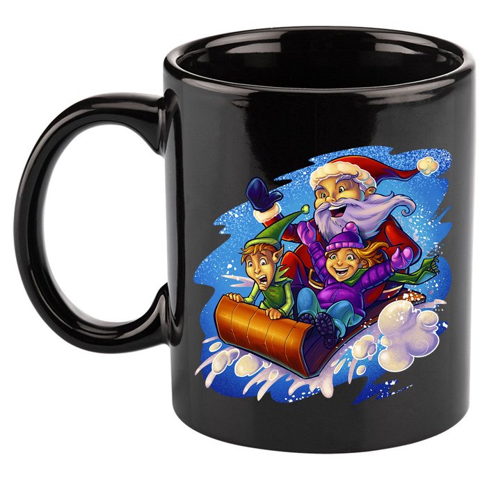 Santa Sleigh 11oz C Handle Ceramic Mug