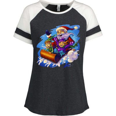 Santa Sleigh Enza Ladies Jersey Colorblock Tee