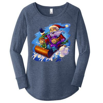 Santa Sleigh Women's Perfect Tri Tunic Long Sleeve Shirt