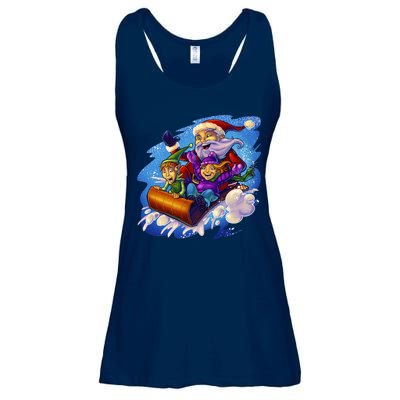 Santa Sleigh Ladies Essential Flowy Tank